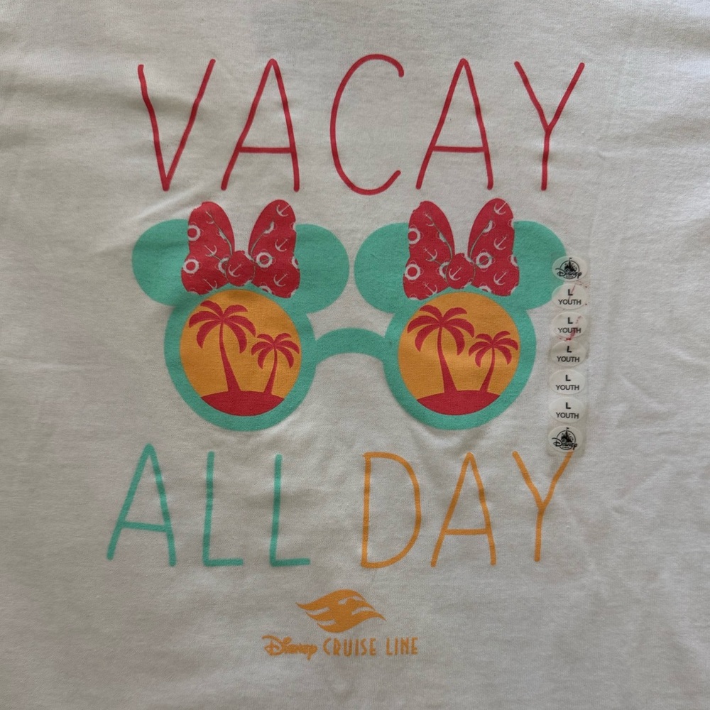 NWT Disney Cruise Line Vacay All Day Cotton Tee girls size large (10/12) - Picture 3 of 4